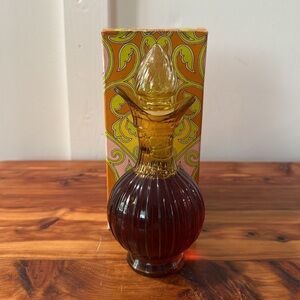 NIB Vintage Avon Amber Cruet Birds of Paradise Foaming Bath Oil